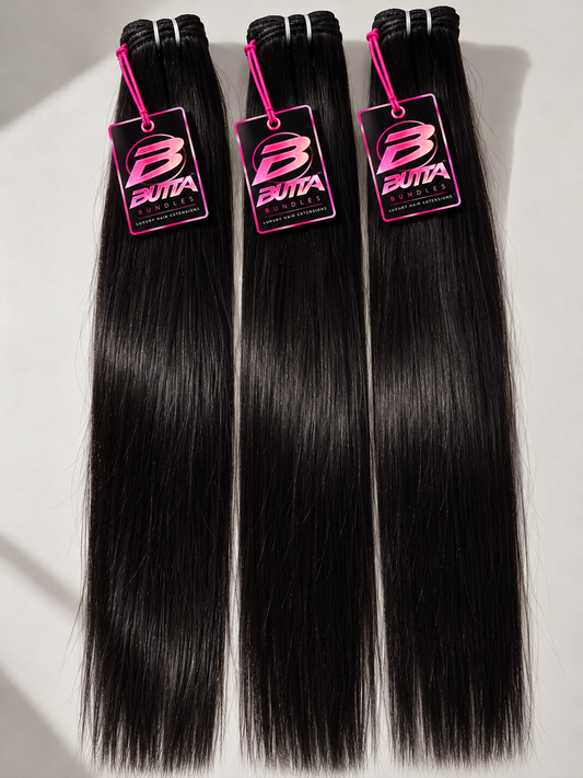 BUTTA BUNDLES STRAIGHT 200G LUXURY HUMAN HAIR BLEND 💗