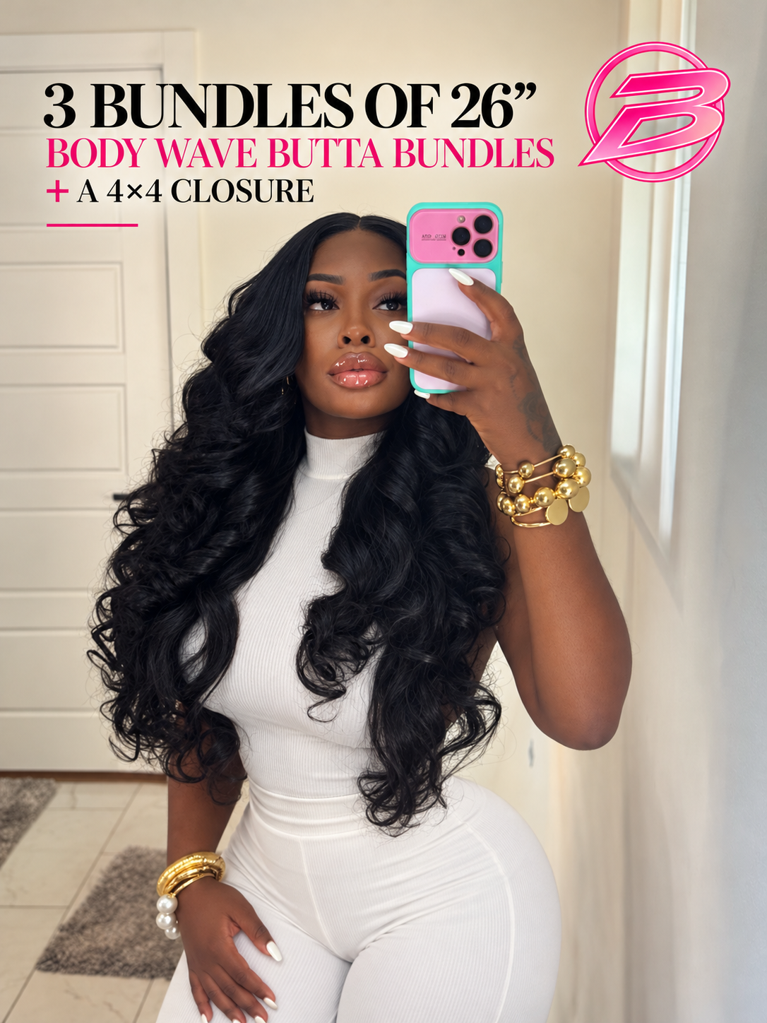 BUTTA BUNDLES BODY WAVE 200G LUXURY HUMAN HAIR BLEND 💗